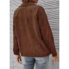 imagechouyatou Womens Fall Notch Lapel Corduroy Blazer Jacket Double Breasted Office Dressy Work SuitCoffee