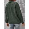 imagechouyatou Womens Fall Notch Lapel Corduroy Blazer Jacket Double Breasted Office Dressy Work SuitGreen