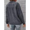 imagechouyatou Womens Fall Notch Lapel Corduroy Blazer Jacket Double Breasted Office Dressy Work SuitGrey
