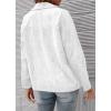 imagechouyatou Womens Fall Notch Lapel Corduroy Blazer Jacket Double Breasted Office Dressy Work SuitWhite