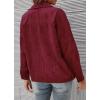imagechouyatou Womens Fall Notch Lapel Corduroy Blazer Jacket Double Breasted Office Dressy Work SuitWine Red