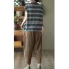 imagechouyatou Womens Fall Winter Loose Corduroy Pants Elastic High Waisted Straight Leg Trouser with PocketsBrown