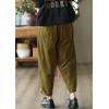 imagechouyatou Womens Fall Winter Loose Corduroy Pants Elastic High Waisted Straight Leg Trouser with PocketsGinger