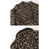 imagechouyatou Womens Fashion Leopard Print Blazer Jacket Wool Blend Business Casual Blazer Work Suit CoatBrown Leopard