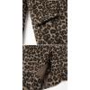 imagechouyatou Womens Fashion Leopard Print Blazer Jacket Wool Blend Business Casual Blazer Work Suit CoatBrown Leopard