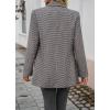 imagechouyatou Womens Vintage Houndstooth Business Office Blazer Notch Lapel Dressy Suit Work JacketGreen