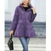 imagechouyatou Womens Winter Swing Hem Quilted Puffer Jacket Stand Collar Zip Up Puffy Down Coat OuterwearPurple