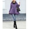 imagechouyatou Womens Winter Swing Hem Quilted Puffer Jacket Stand Collar Zip Up Puffy Down Coat OuterwearPurple