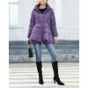 imagechouyatou Womens Winter Swing Hem Quilted Puffer Jacket Stand Collar Zip Up Puffy Down Coat OuterwearPurple