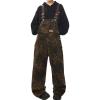 imagechouyatou Womens Adjustable Straps Leopard Denim Bib Overalls Wide Leg Jeans Jumpsuit Rompers with PocketsLeopard