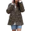 imagechouyatou Womens Fashion Leopard Print Blazer Jacket Wool Blend Business Casual Blazer Work Suit CoatBrown Leopard