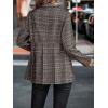 imagechouyatou Women Business Casual Work Plaid Blazer Jacket Single Breasted Office Dressy Peplum Blazer SuitBlack Red