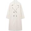 imagechouyatou Womens Business Casual Double Breasted Wool Coat Notch Lapel Midi Long Winter Trench CoatApricot