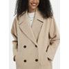 imagechouyatou Womens Business Casual Double Breasted Wool Coat Notch Lapel Midi Long Winter Trench CoatKhaki