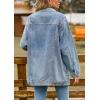 imagechouyatou Womens Oversized Washed Denim Jacket Boyfriend Button Down Mid Long Jean Jacket ShacketBlue