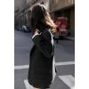 imagechouyatou Womens Vintage Wool Blend Casual Business Blazer Jacket Notch Lapel Dressy Work Trench CoatBlack