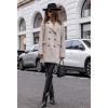 imagechouyatou Womens Winter Double Breasted Wool Pea Coat Classic Notch Lapel Office Wool Coat OvercoatBeige
