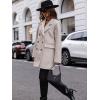 imagechouyatou Womens Winter Double Breasted Wool Pea Coat Classic Notch Lapel Office Wool Coat OvercoatBeige