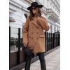 imagechouyatou Womens Winter Double Breasted Wool Pea Coat Classic Notch Lapel Office Wool Coat OvercoatCamel