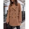 imagechouyatou Womens Winter Double Breasted Wool Pea Coat Classic Notch Lapel Office Wool Coat OvercoatCamel