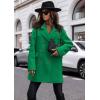 imagechouyatou Womens Winter Double Breasted Wool Pea Coat Classic Notch Lapel Office Wool Coat OvercoatGreen