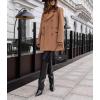 imagechouyatou Womens Winter Lapel Collar Double Breasted Office Work Wool Blend Trench Pea Coat OvercoatKhaki