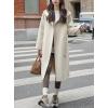 imagechouyatou Womens Winter Open Front Wool Coat Causal Hooded Mid Long Trench Coat Overcoat with PocketsApricot