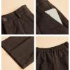 imagechouyatou Womens Winter Wool Wide Leg Shorts High Elastic Waist Dressy Casual Bermuda Shorts with PocketsCoffee