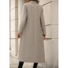 imagechouyatou Womens Business Casual Single Breasted Wool Coat Notch Lapel Maxi Long Winter Trench CoatApricot