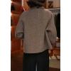 imagechouyatou Womens Business Casual Wool Trench Coat Notch Lapel Loose Dressy Crop Short Blazer Jacket CoatCoffee