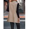 imagechouyatou Womens Casual Double Breasted Long Wool Vest Notched Lapel Sleeveless Wool Blend Trench Pea CoatApricot