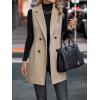 imagechouyatou Womens Casual Double Breasted Long Wool Vest Notched Lapel Sleeveless Wool Blend Trench Pea CoatApricot