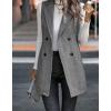 imagechouyatou Womens Casual Double Breasted Long Wool Vest Notched Lapel Sleeveless Wool Blend Trench Pea CoatGray