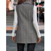 imagechouyatou Womens Casual Double Breasted Long Wool Vest Notched Lapel Sleeveless Wool Blend Trench Pea CoatGray
