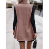 imagechouyatou Womens Casual Double Breasted Long Wool Vest Notched Lapel Sleeveless Wool Blend Trench Pea CoatWine Red