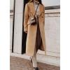 imagechouyatou Womens Double Breasted Wool Coat Notched Lapel Collar Winter Pea Coat Overcoat Long JacketsCamel