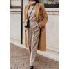 imagechouyatou Womens Double Breasted Wool Coat Notched Lapel Collar Winter Pea Coat Overcoat Long JacketsCamel
