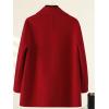 imagechouyatou Womens Dressy Wool Blend Coat Notch Lapel Overcoat Loose Warm Single Breasted Trench CoatRed
