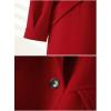 imagechouyatou Womens Dressy Wool Blend Coat Notch Lapel Overcoat Loose Warm Single Breasted Trench CoatRed