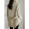 imagechouyatou Womens Elegant Notched Collar Coat Single Breasted Formal Office Wool Blend Overcoat with BeltApricot