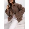 imagechouyatou Womens Winter Cropped Wool Coat Single Breasted Casual Loose Short Wool Blend Pea CoatCoffee