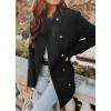 imagechouyatou Womens Winter Double Breasted Wool Jacket Collarless Business Office Blazer Wool CoatBlack