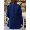 imagechouyatou Womens Winter Double Breasted Wool Jacket Collarless Business Office Blazer Wool CoatNavy Blue