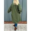 imagechouyatou Womens Winter Lapel Single Breasted Office Work Wool Blend Long Trench Pea Coat OvercoatArmy Green