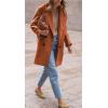 imagechouyatou Womens Winter Notch Lapel Wool Pea Coat Business Casual Double Breasted Wool Coat OvercoatOrange