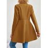 imagechouyatou Womens Winter Shawl Collar Wool Coat Button Down Work Office Midi Wool Pea CoatCamel