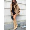 imagechouyatou Womens Winter Sing Breasted Wool Jacket Batwing Sleeve Business Casual Wool Pea CoatKhaki