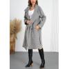 imagechouyatou Womens Winter Single Breasted Wool Pea Coat Thicken Notch Lapel Collar Long Trench Coat OvercoatGrey