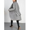 imagechouyatou Womens Winter Single Breasted Wool Pea Coat Thicken Notch Lapel Collar Long Trench Coat OvercoatGrey