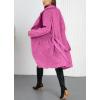 imagechouyatou Womens Winter Single Breasted Wool Pea Coat Thicken Notch Lapel Collar Long Trench Coat OvercoatRose Red